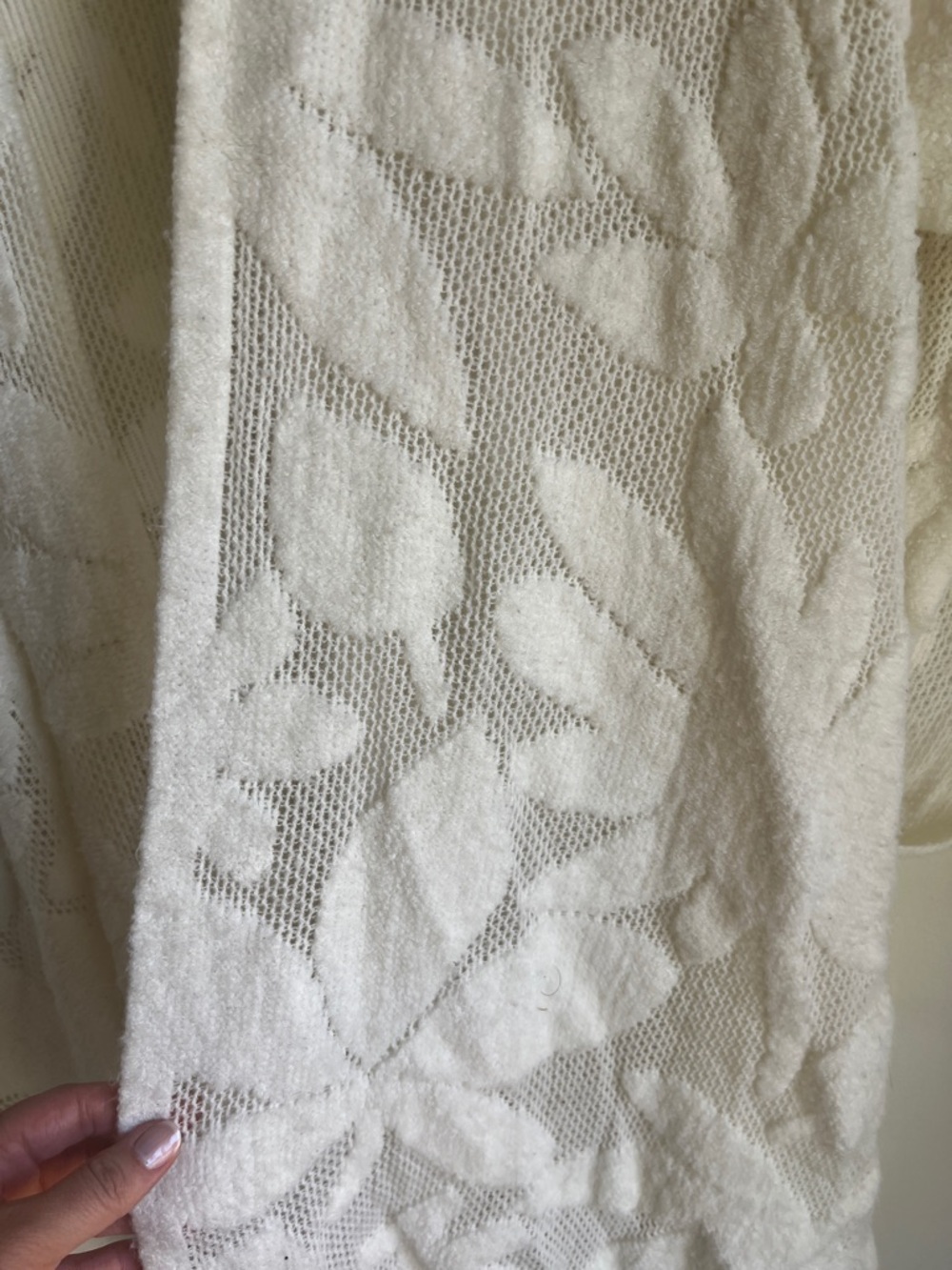 Anthropologie Akemi + Kin Women's Open Front Knit Poncho Shrug Cream One Size - Picture 6 of 8